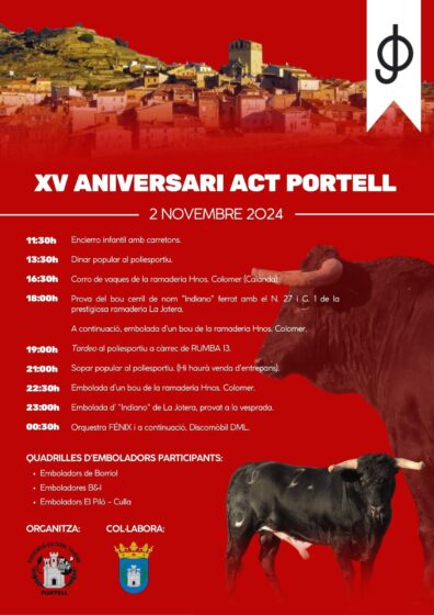 La Asociación Cultural Taurina de Portell celebra su XV aniversario