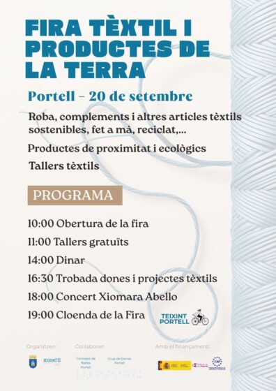 Portell reivindica el consumo consciente con la Feria Textil y Productos de la Tierra el 20 de septiembre 